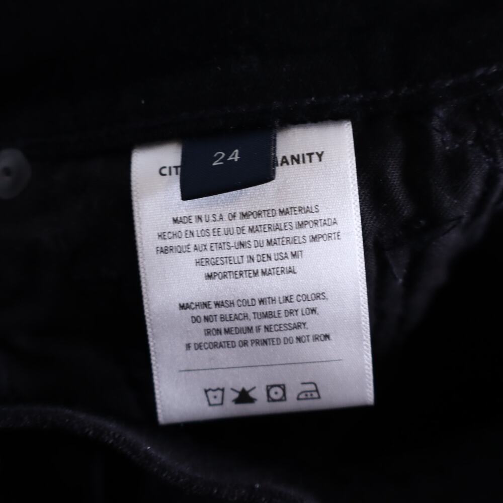 CITIZENS OF HUMANITY Lilah Velvet Pants Black Bootcut High Rise Women's 24 - Picture 8 of 11